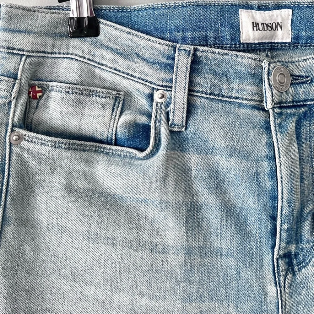Hudson Suzie Midrise Ankle Super Skinny Denim | Light Wash Raw Hem | Size 29